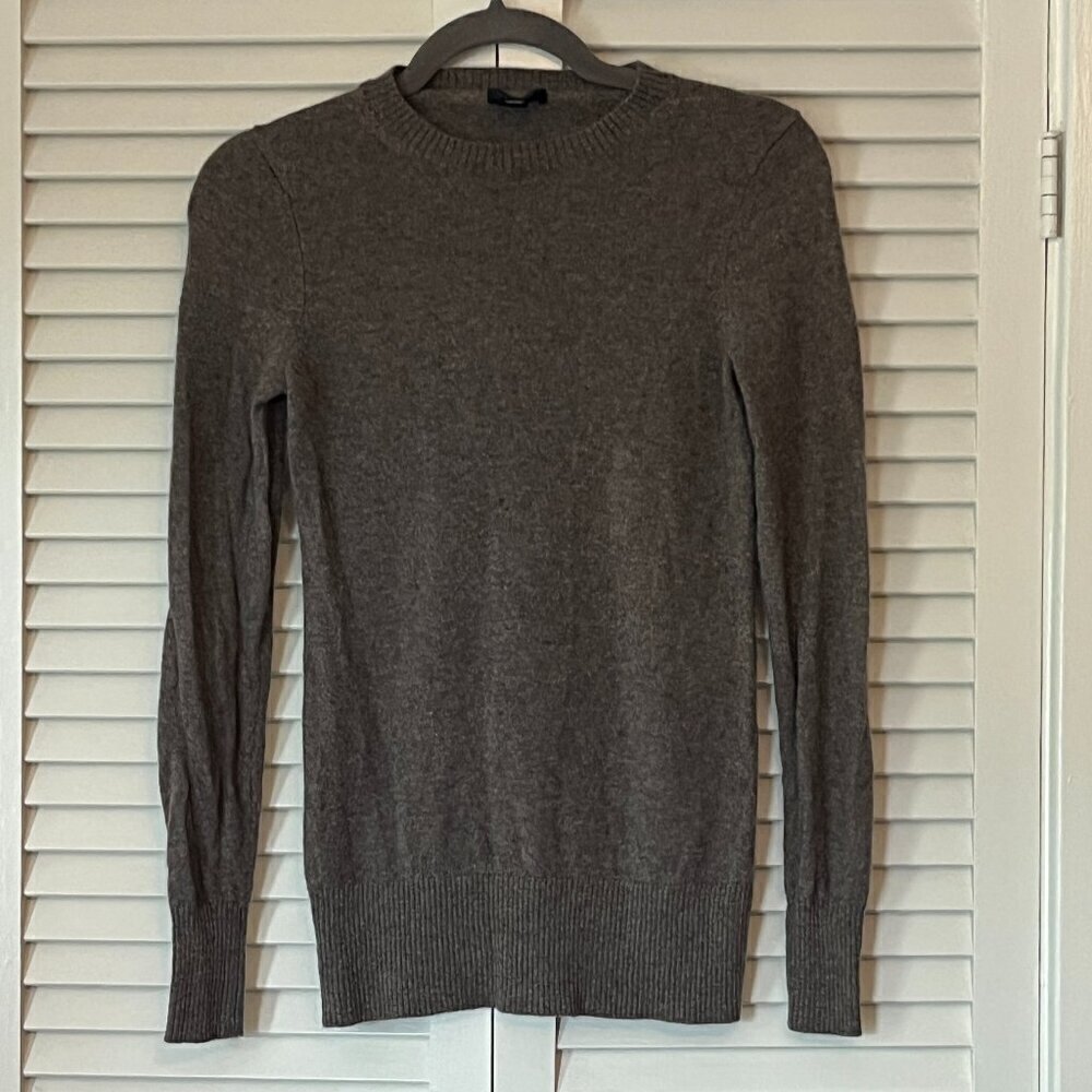 Only Mine cashmere sweater crewneck women small mushroom beige grey